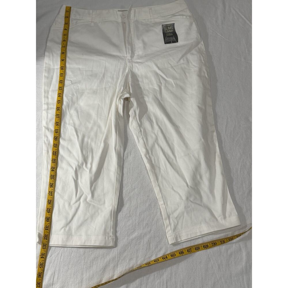 St. John's Bay White Capri Pants Twill Straight Leg Stretch Women Tall NEW - Picture 4 of 7